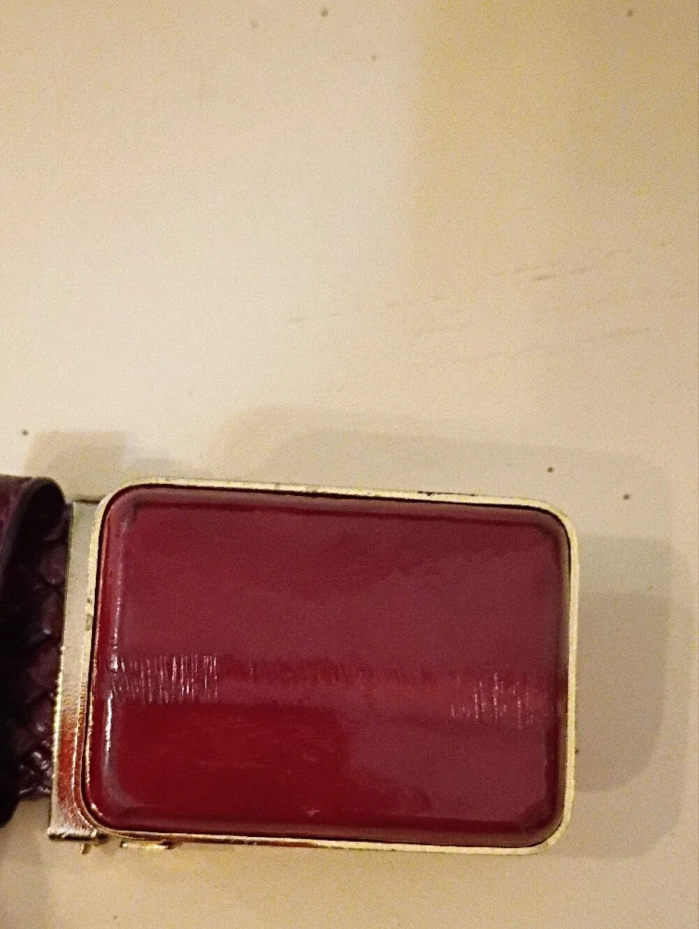 Woven Eel Skin Women's Belt in Burgundy - Classic Dress Belt